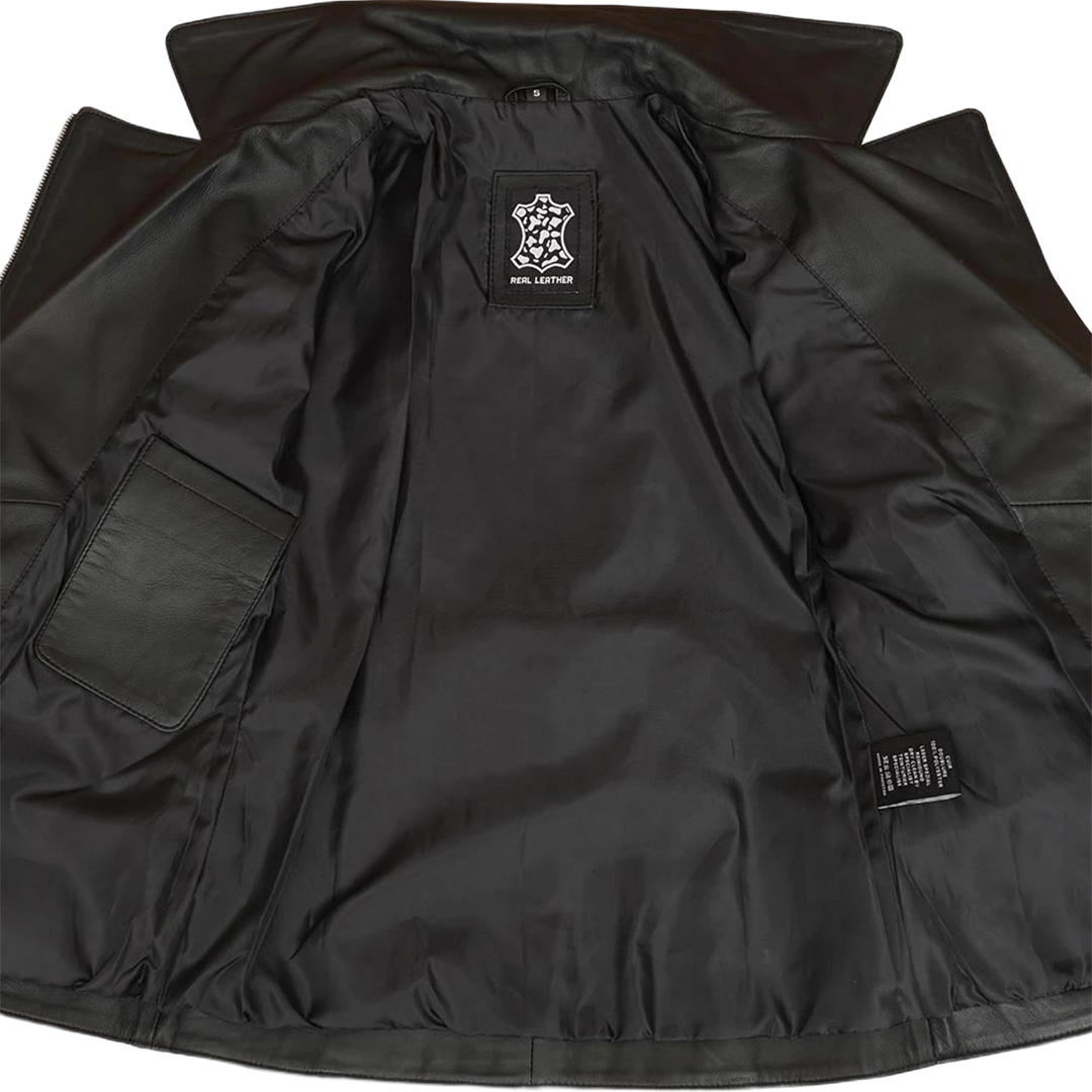 Women's Asymmetrical Black Leather Jacket