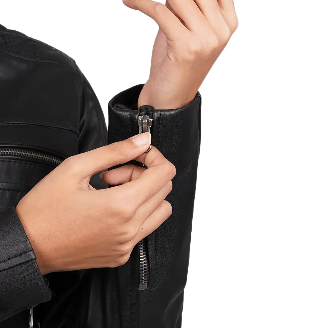 Women's Black Cafe Racer Leather Jacket