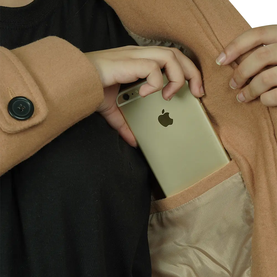Women's Camel Brown Fur Hooded Wool Coat