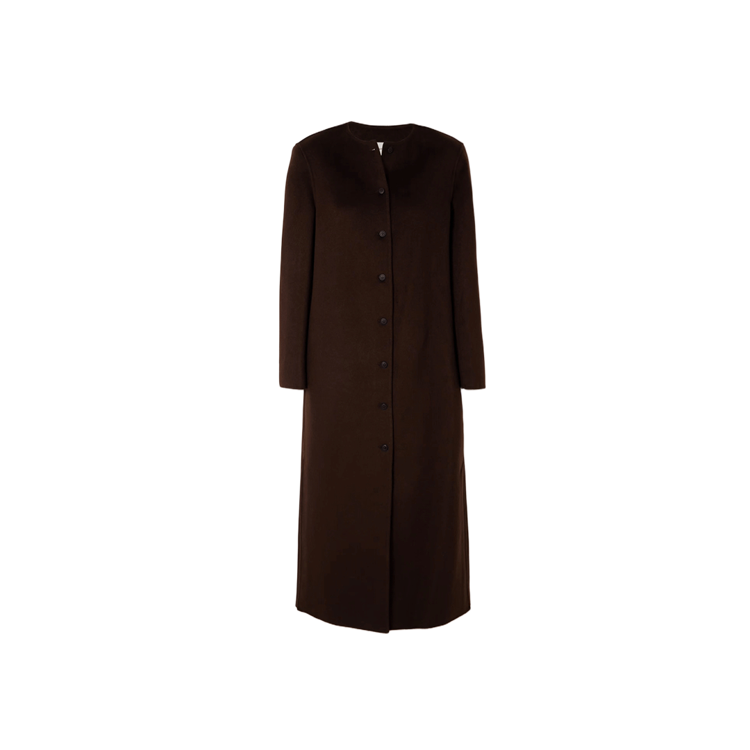 Women's Chocolate Brown Long Wool Coat
